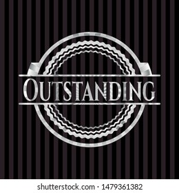 Outstanding silvery emblem. Vector Illustration. Mosaic.