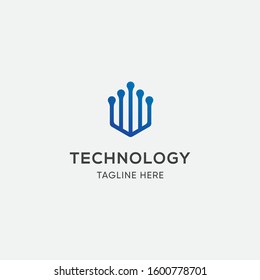 outstanding technology logo design template modern editable