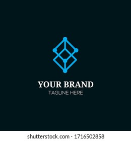outstanding technology logo template design vector with creative tech icon
