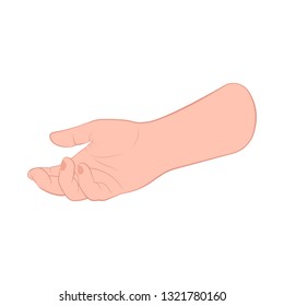 Outstretched begging hand isometric concept