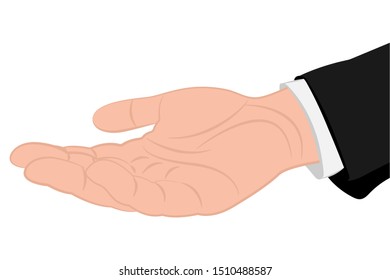 Outstretched Hand Palm Up. Vector Illustration