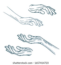 Outstretched Hand Sketch Stock Illustrations Images Vectors Shutterstock