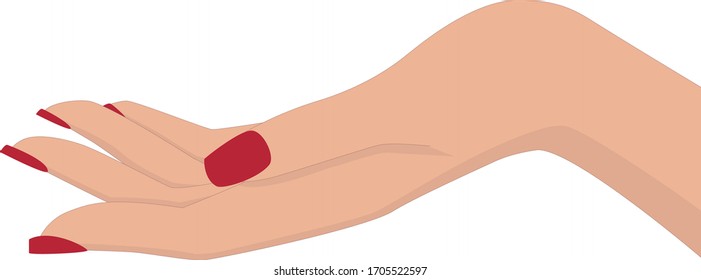 mano extendida con uñas rojas