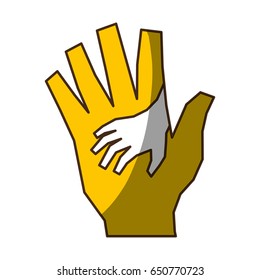 Outstretched hand symbol