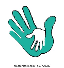 Outstretched hand symbol
