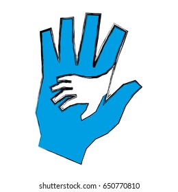 Outstretched hand symbol