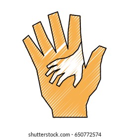Outstretched hand symbol