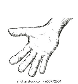 Outstretched hand symbol