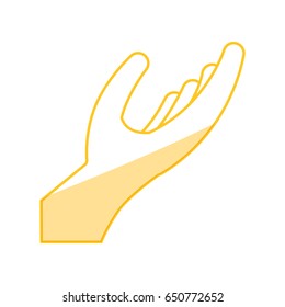 Outstretched hand symbol