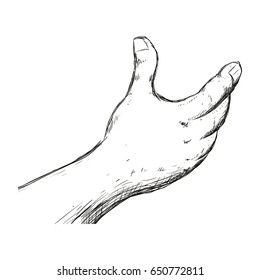 Outstretched hand symbol