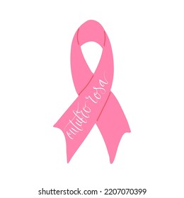 Outubro Rosa - Oktober Rosa in portugiesischer Sprache. Brasilianische Breast Cancer Awareness Kampagne Web-Banner. Handgeschriebener Schriftvektor.