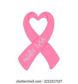 Outubro Rosa - Oktober Rosa in portugiesischer Sprache. Brasilianische Breast Cancer Awareness Kampagne Web-Banner. Handgeschriebener Schriftvektor.