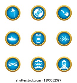 Outward appearance icons set. Flat set of 9 outward appearance vector icons for web isolated on white background
