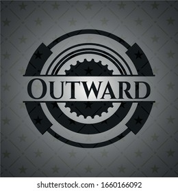 Outward black badge. Vector Illustration. Detailed.