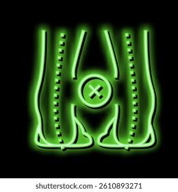 outward curvature of legs neon light sign vector. outward curvature of legs illustration