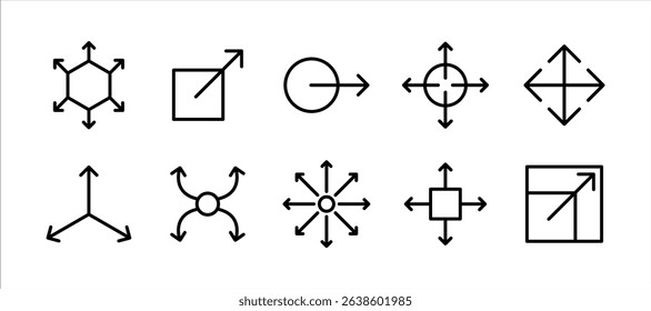 outward icon vector set illustration