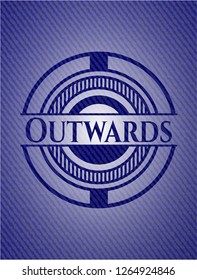 Outwards badge with jean texture