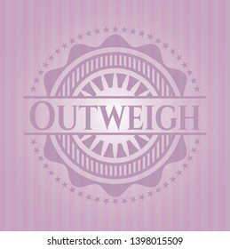 Outweigh pink emblem. Retro. Vector Illustration. Detailed.