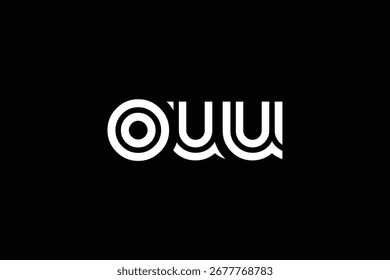 OUU Creative Unique Modern Letter Logo Design. Elegant Monogram Logo Design with Decorative Elements and Typography