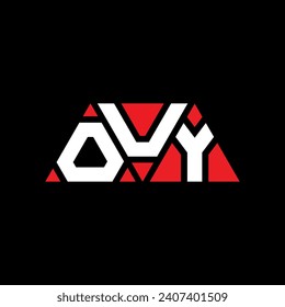 OUY triangle letter logo design with triangle shape. OUY triangle logo design monogram. OUY triangle vector logo template with red color. OUY triangular logo Simple, Elegant, and Luxurious design.