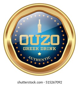 Ouzo Greek Drink badge