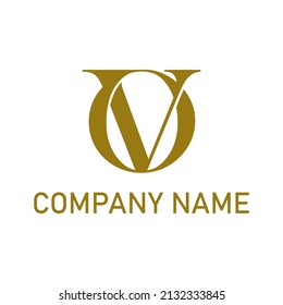 Logo inicial del vector de belleza OV, logotipo de escritura a mano de firma inicial, lujo, boda, moda, joyas, boutique, floral y botánica con plantilla creativa