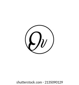 OV circle feminine concept initial logo best for beauty and fashion