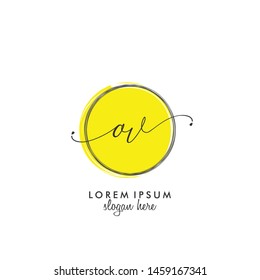 OV Initial beauty monogram logo vector
