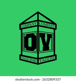 OV Initial Explore this unique collection of alphabet house logos, featuring stylish letter combinations inside a geometric house outline. Perfect for branding, graphic design projects