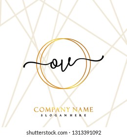 OV Initial Handwriting logo template vector