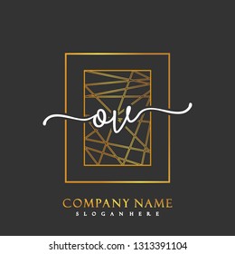 OV Initial Handwriting logo template vector