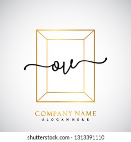 OV Initial Handwriting logo template vector