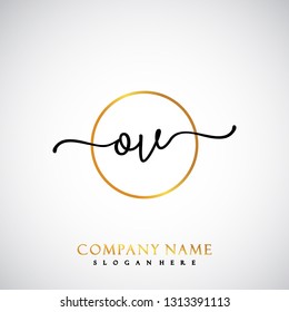 OV Initial Handwriting logo template vector