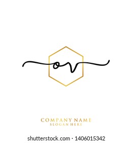 OV Initial handwriting logo template