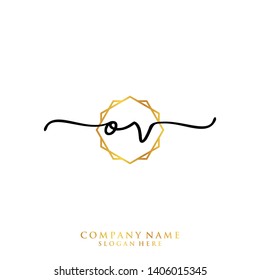 OV Initial handwriting logo template