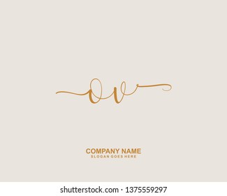 OV Initial handwriting logo vector