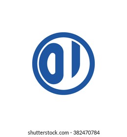 OV initial letters circle business logo blue