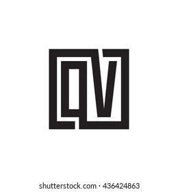 OV initial letters looping linked square monogram logo