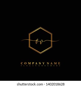 OV Initial luxury handwriting logo vector