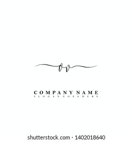 OV Initial luxury handwriting logo vector