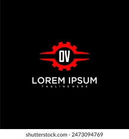 OV initial monogram for automotive logo design vector