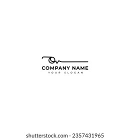 Ov Initial signature logo vector design