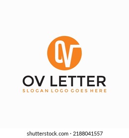 OV Letter Circle Logo, Vektorbild