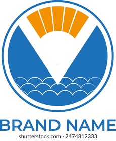 OV-Buchstabe Anfangslogo für Meer und Strand