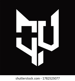 OV Logo monogram with fox head shape design template