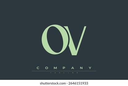 OV Modern Initials Logo Design. Branding logo with stylized initials showcasing bold design and modern aesthetic. Ideal for professional business branding or creative projects focusing on minimalistic