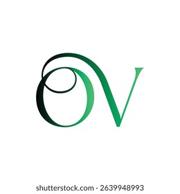 OV modern minimalist wordmark logo featuring clean typography and timeless initials. Perfect for businesses seeking a sleek, professional identity with lasting visual appeal and versatility.