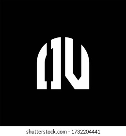 OV monogram logo with curve shape design template isolated on black background