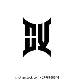 OV monogram logo with curved side design template