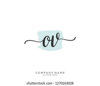 OV O V Initial handwriting logo vector